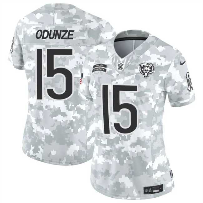 Women's Chicago Bears #15 Rome Odunze 2024 F.U.S.E Arctic Camo Salute To Service Limited Stitched Jersey Dzhi,We sell and wholesale Women's Chicago Bears #15 Rome Odunze 2024 F.U.S.E Arctic Camo Salute To Service Limited Stitched Jersey Dzhi on line form chian!